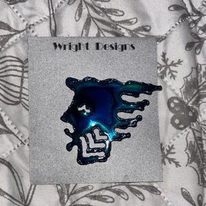 Wright Designs Blue and Black Brooch